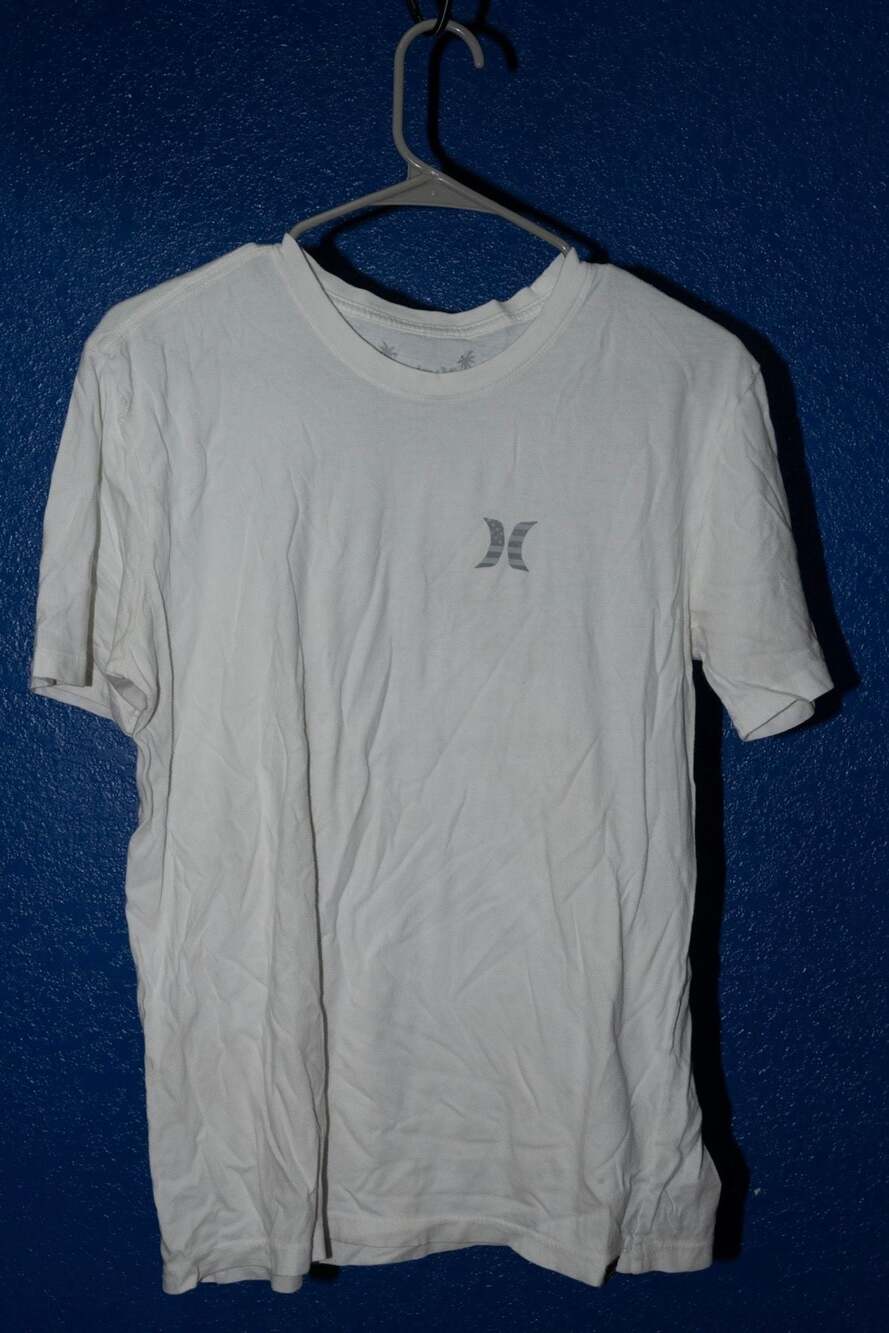 Hurley Men's Grey American Flag Logo Short Sleeve Tee